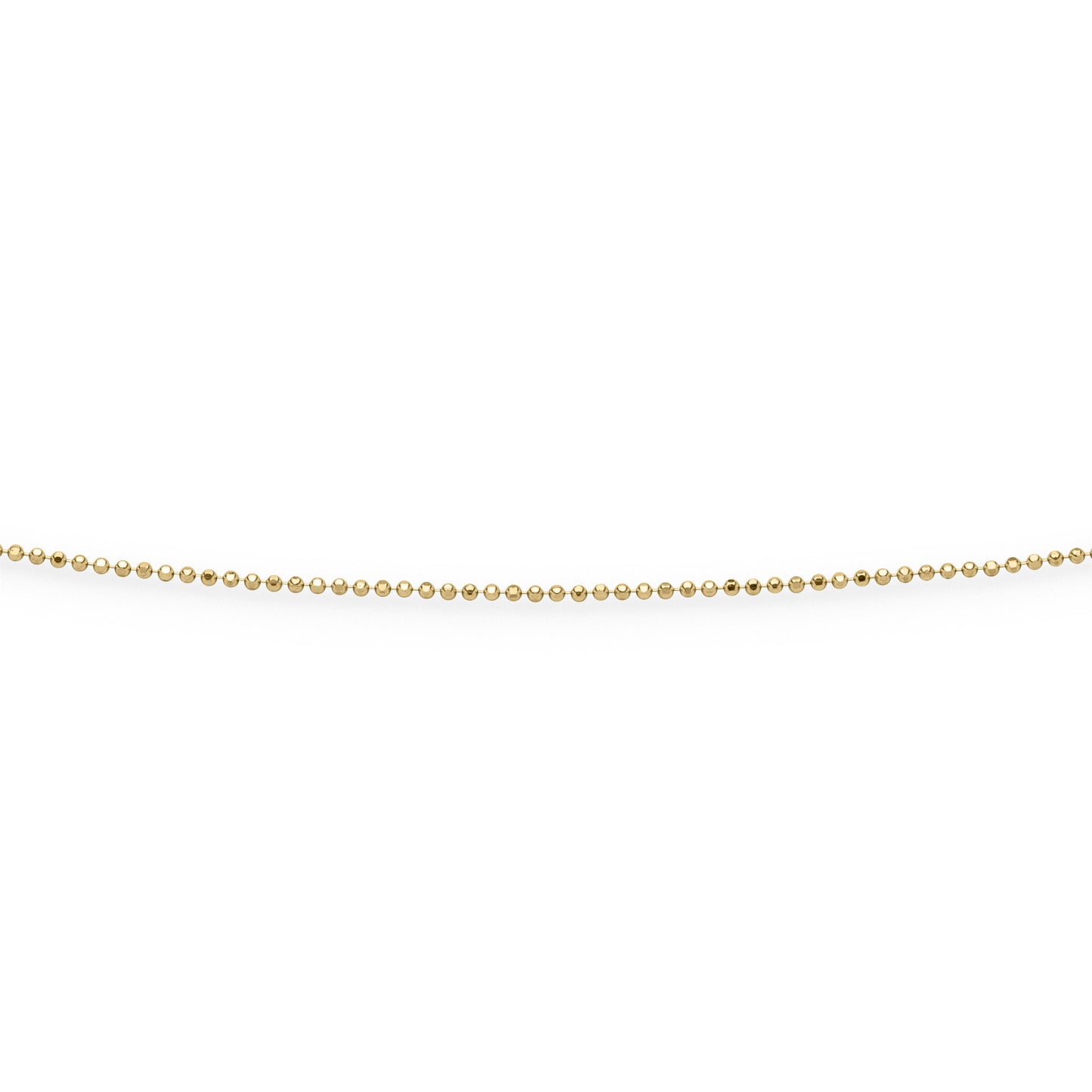 Kette "Kugel, geschliffen, gelb vergoldet 1 mm/45 cm