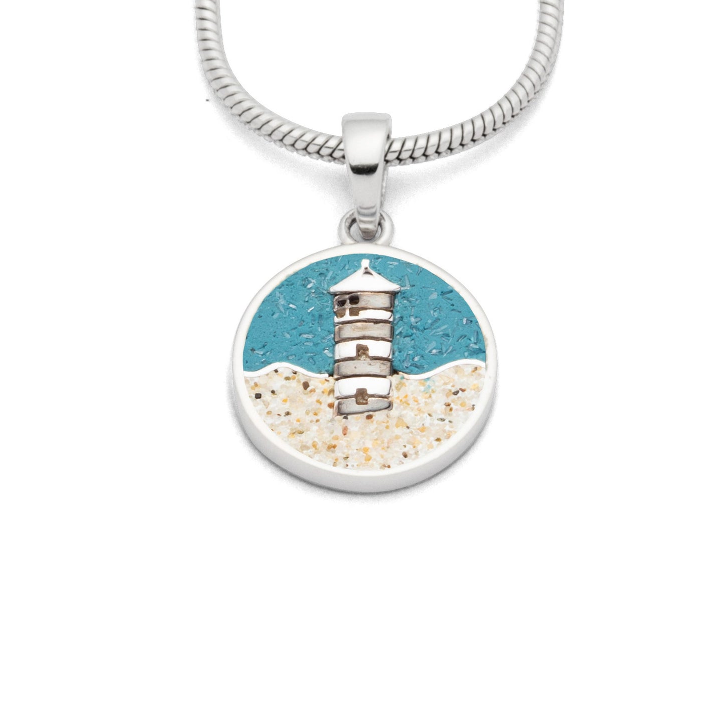 Anhänger "Pilsumer Leuchtturm"Strandsand/Steinsand blau