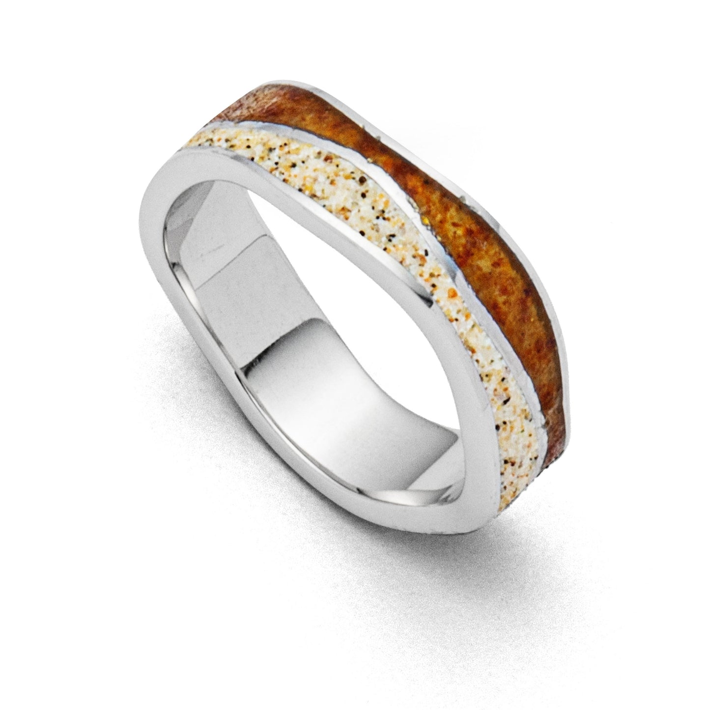 Ring "Strandwellen"mit Bernstein