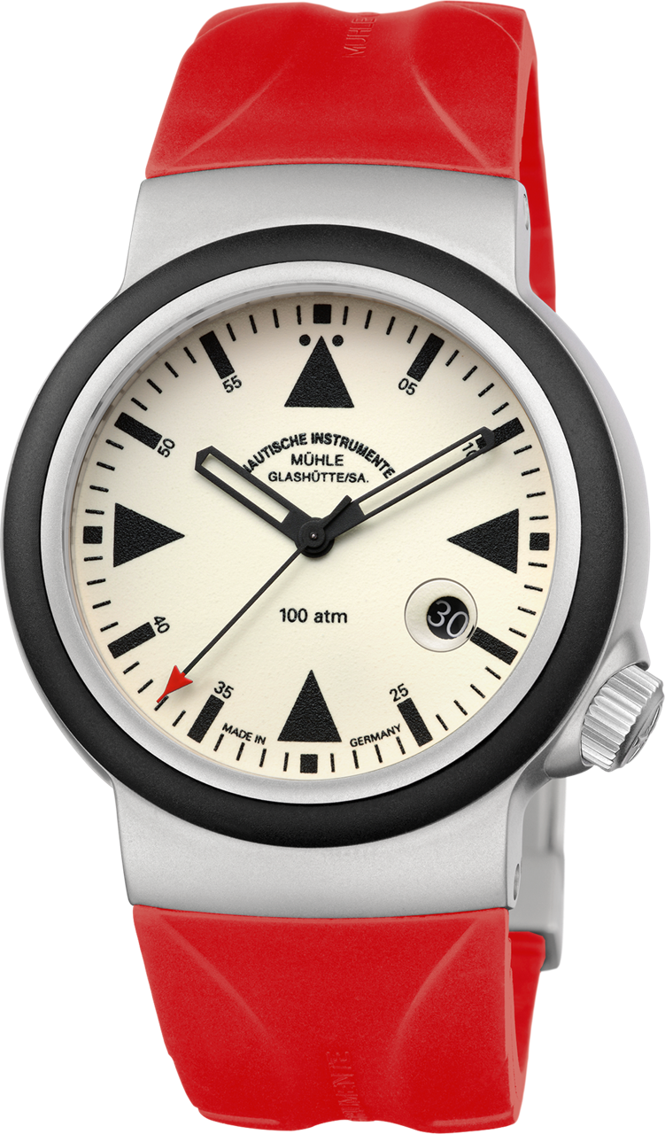 Mühle Glashütte SAR Rescue Timer Lumen Kautschuk Rot