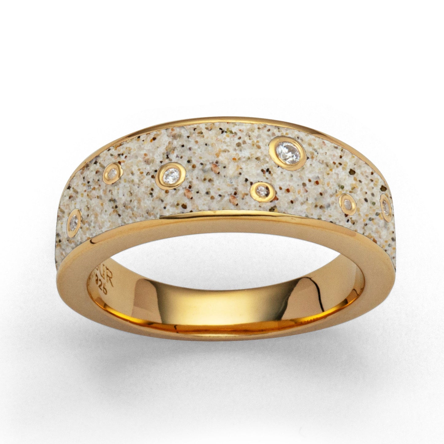 Ring "Monaco" GG 585/- 7 Brill. 0,0625ct tw/si beachsand®