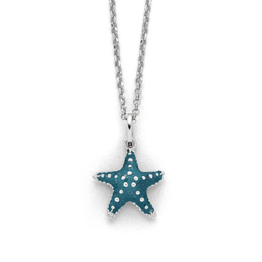 Kette "Seestern" Steinsand blau