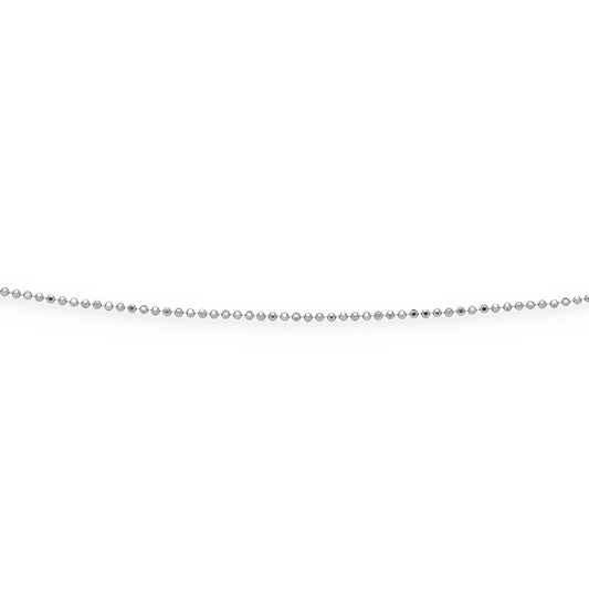 Kette "Kugel, geschliffen, rhodiniert" 1 mm