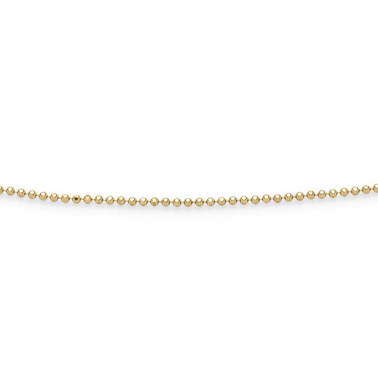 Kette "Kugel, geschliffen, gelb vergoldet" 1,5 mm/80 cm