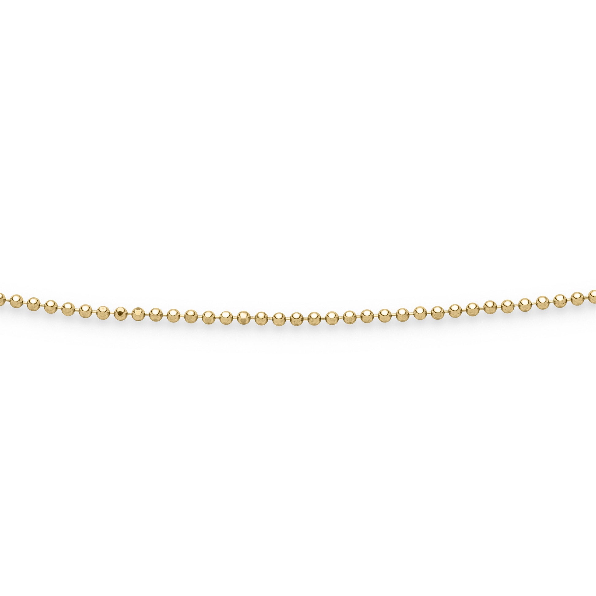 Kette "Kugel, geschliffen, gelb vergoldet" 1,5 mm/80 cm