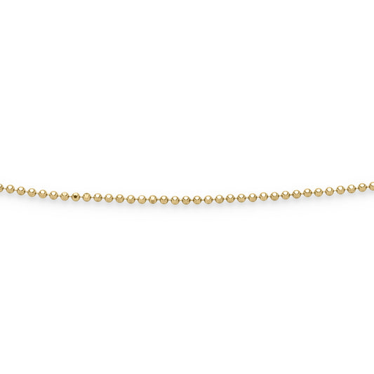 Kette "Kugel, geschliffen, gelb vergoldet" 1,5 mm/80 cm